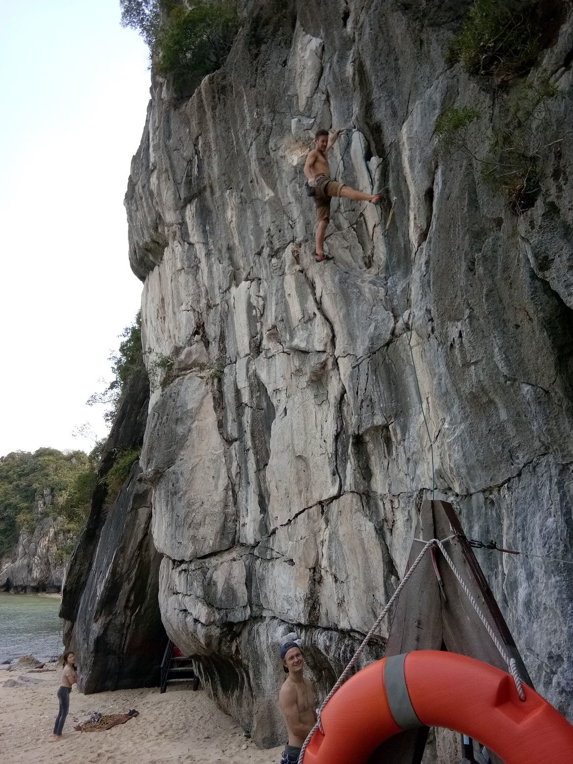 Rock climbing on Mit beach 8