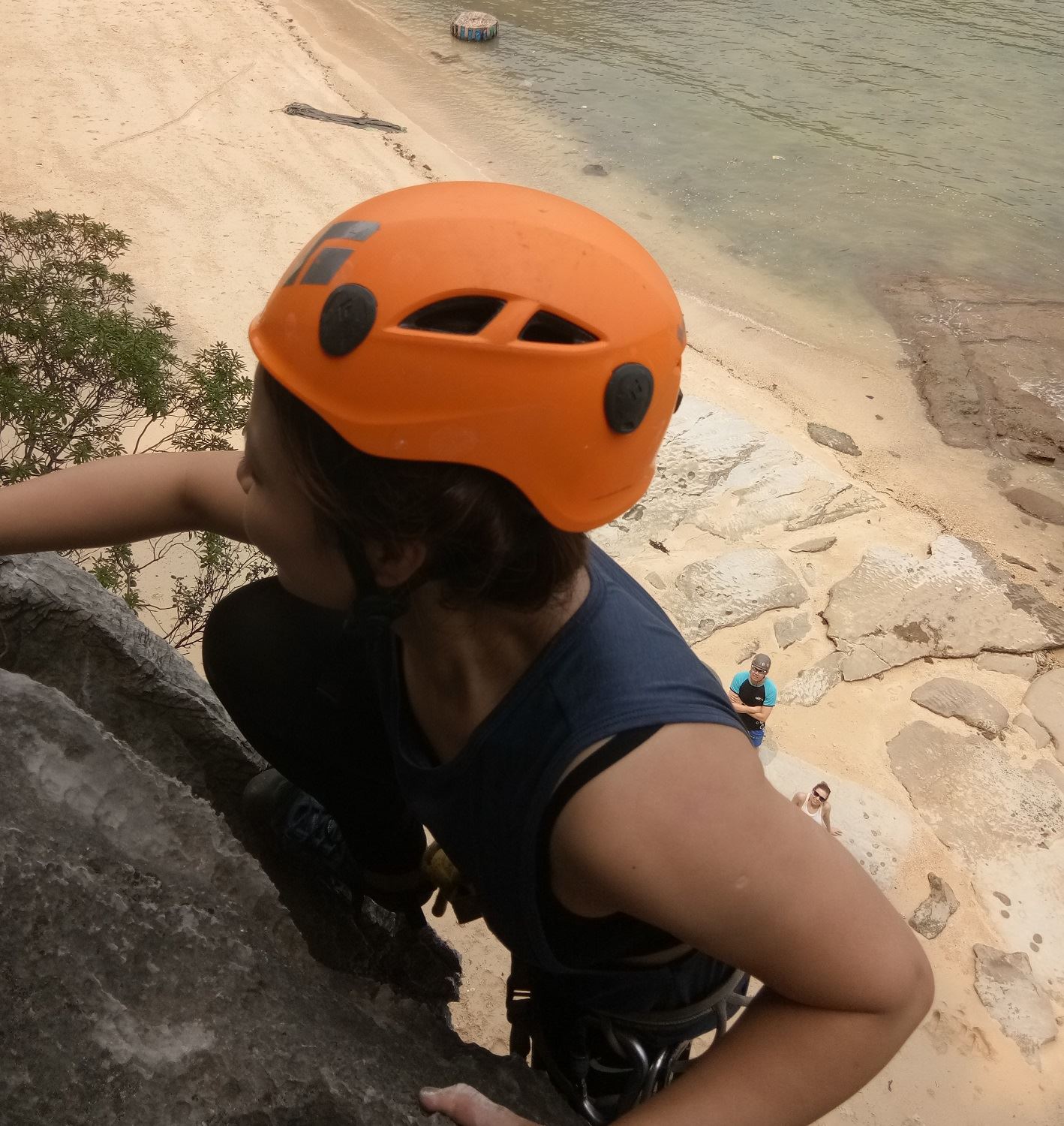Rock climbing on Mit beach 9