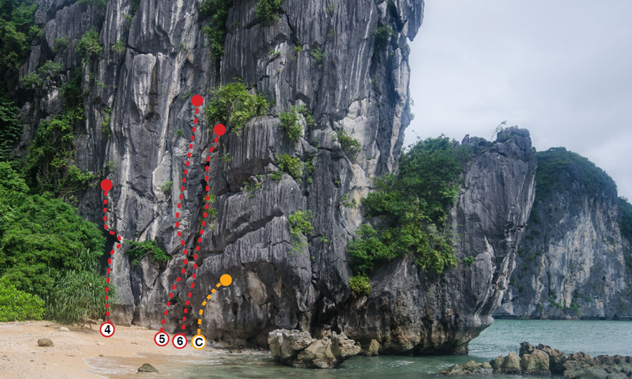 Half day top rope climbing at Moody beach, Lan Ha Bay